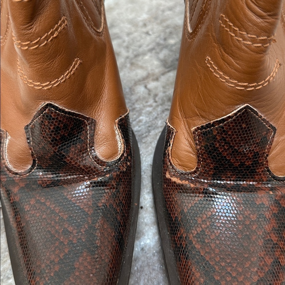 Di Verona Snake Print Western Boots Booties Sz 36 - Picture 6 of 7